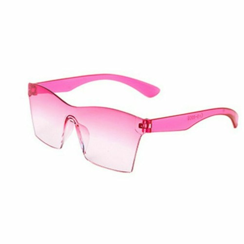 Modische Damen Sonnenbrille übergroß quadratisch Rahmenlos groß Randlos Brille - Picture 16 of 19