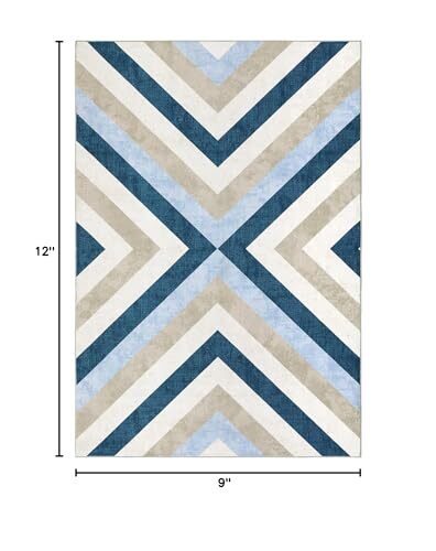 Area Rug Modern Rugs for Living Room Non Slip Large Rugs for Bedroom 9x12 Blue - Picture 3 of 8