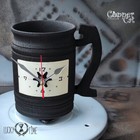 Table Clock “Wooden mug” Vintage design Unique item Retro USSR elements