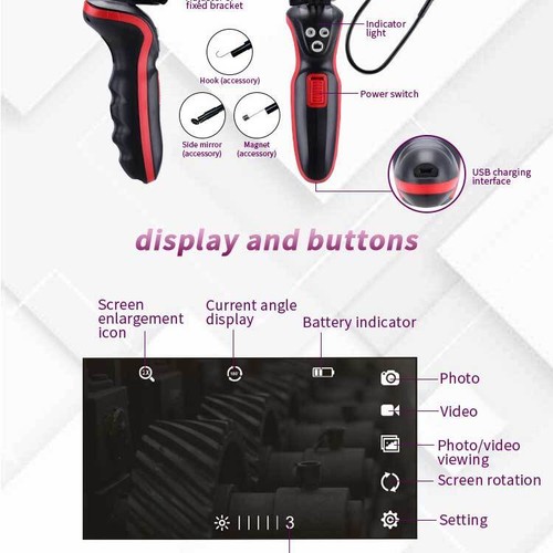 Borescope Endoscope Dia.6.5mm 2MP Camera 1M IP67 Li-Battery WiFi Android iOS App - Picture 8 of 11