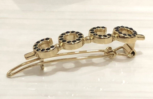 CHANEL Barrette Coco Signature Black Strass Multi Gold Plate - Bild 3 von 7