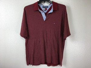 TOMMY-HILFIGER-MENS-Sz-XL-RED-SHORT-SLEEVE-POLO-SHIRT-VTG