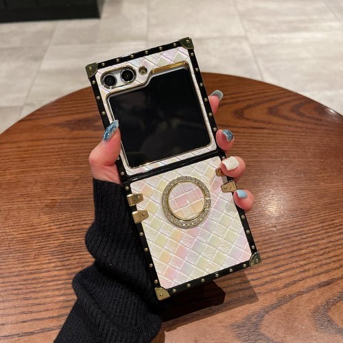 Laser Weave Plating Holder Case For Samsung Galaxy Z Flip 6 5 4 3 Phone Cover - Picture 17 of 20