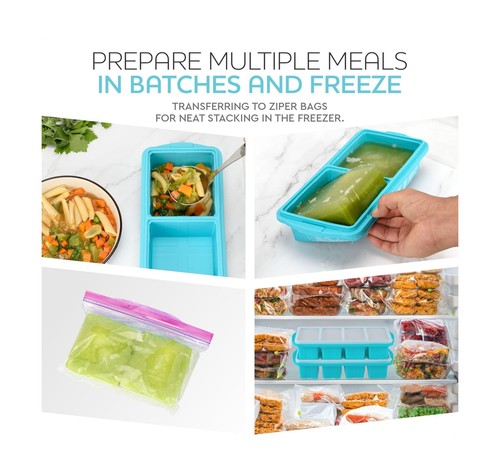 Silicone Freezer Tray With Lid-Soup Freezer Container molds-2-cup Extra Large... - Picture 5 of 7