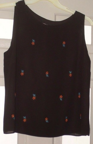 Studio 1 Women's 2 Piece Blouse set Size 14 100% Polyester Black Very Good Condi - Picture 4 of 4