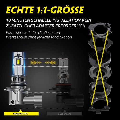 Paar 9006/HB4 COB Scheinwerfer 70W 6500K Straßen Plug & Play Lampen Kit Halogen - Bild 4 von 16