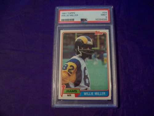 1981 TOPPS FOOTBALL #24 WILLIE MILLER PSA 9 - Picture 1 of 2