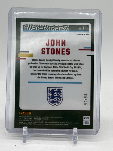 2023-24 Panini Donruss Soccer FIFA John Stones Pink Ice 06/25 Rookie Card 11 - Imagen 2 de 2
