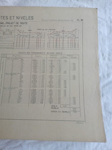 N46 ANCIEN DESSIN INDUSTRIEL 32,5x47,5 Encre XIXè Arts & métiers VOIRIE ROUTE - Imagen 4 de 4
