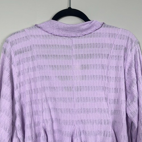 NWT Anthropologie Lilac Textured Long Sleeve Button Front Top / SZ M - Picture 12 of 15