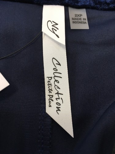 NY Collection Women Plus Petite Cold Shoulder Velvet Cocktail Dress Navy 2X NWT= - Picture 5 of 9