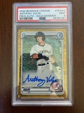 2020 Bowman Chrome Anthony Volpe Gold Shimmer Refractor Auto /50 PSA 9