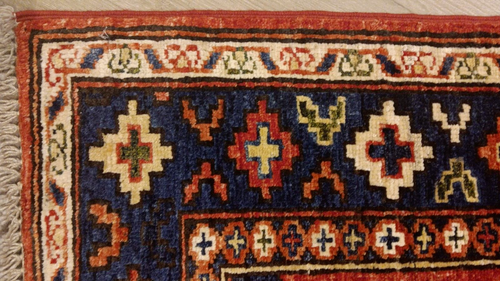 5x7 CAUCASIAN TRIBAL AFGHAN-REFUGEE VEGETABLE-DYE HANDMADE-KNOTTED FINE WOOL RUG - Picture 16 of 18