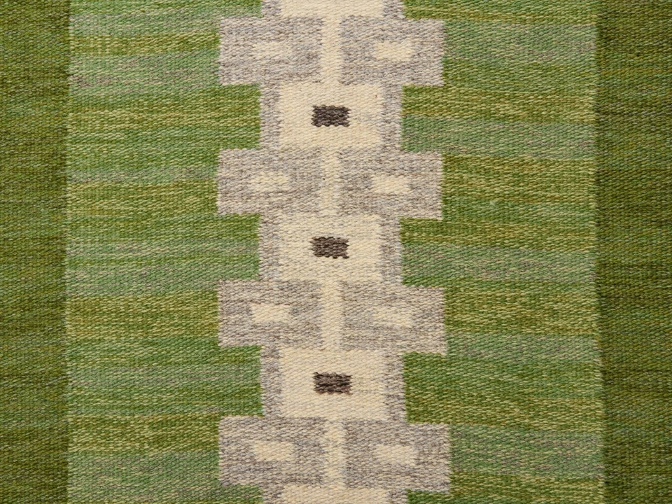 Elegante alfombra vintage escandinava sueca Kilim tejido plano para decoración acogedora del dormitorio Foto 4 de 4