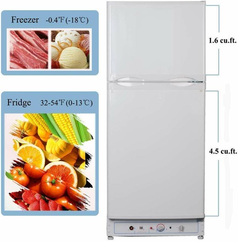 Propane Refrigerator Freezer 6.5 cu 2Way Fridge RV Refrigerator for Offgrid Home - Picture 3 of 12