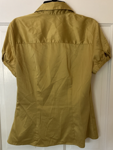 The Limited top Gold Silk Blouse Tapered, Size S - Picture 7 of 9