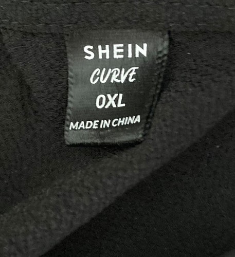 SHEIN CURVE WOMEN’S SHEER SHORT SLEEVE LIGHTWEIGHT BLOUSE TOP BLACK SIZE 0XL - Picture 4 of 4