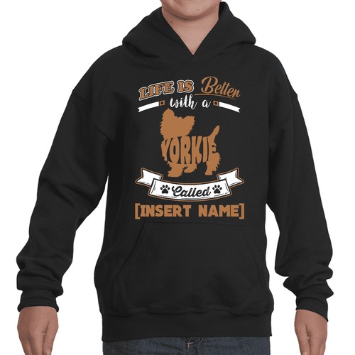 Personalized Yorkie Hoodie Yorkshire Terrier English Life Better Mom Kid Gift - 第 5/7 張圖片