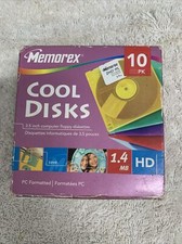 10 Pack Memorex 2HD 3.5" Computer Diskettes PC Format Cool Disks New Open Box