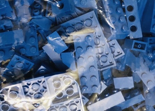 LEGO Blue Mixed Sizes Building Blocks 8oz 1/2 Lb Approx 120-150pcs - Picture 2 of 2