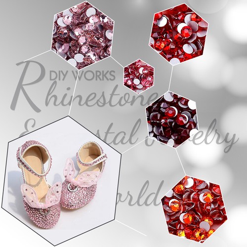 40 Colour Crystal GLASS Rhinestones Flat Back Gems For Nails Crafts Decoration - Picture 8 of 47