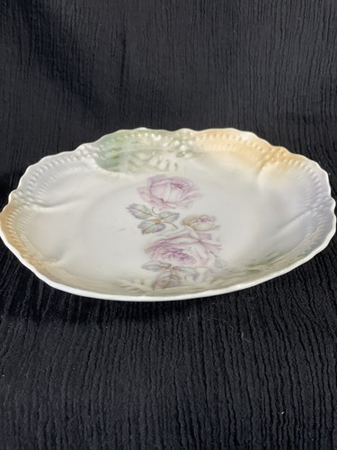 Antique Leuchtenburg Germany Porcelain Floral LusterWare Plate 8” - Picture 4 of 5