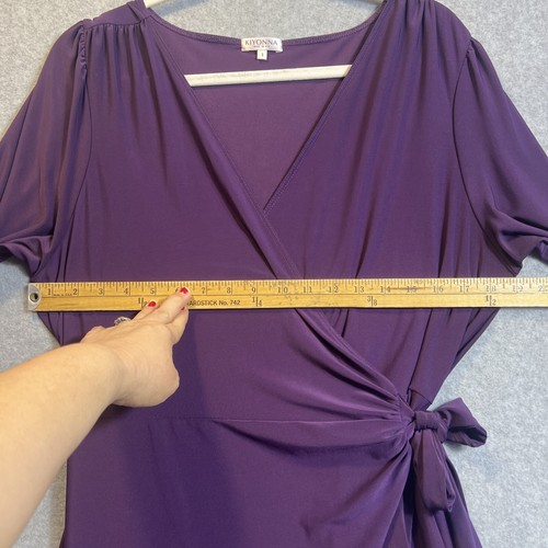 Kiyonna Womens Plus Wrap Dress Eggplant Size 1 Dark Romantic Whimsigoth - Picture 6 of 16