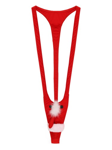 Men One-piece Christmas Mankini Thong Novelty Underwears Costumes Cosplay - Picture 16 of 39