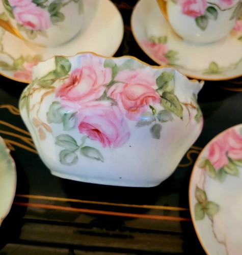 Rosenthal KPM Gold Encrusted Cabbage Rose Tea Pot Cup Saucer Sugar Bowl Set HTF! - Picture 15 of 24