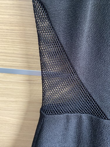 Abbey By Abbey Clancy Matalan Black Evening Mini Dress Cut Out Fish Net LBD Bnwt - Picture 4 of 7