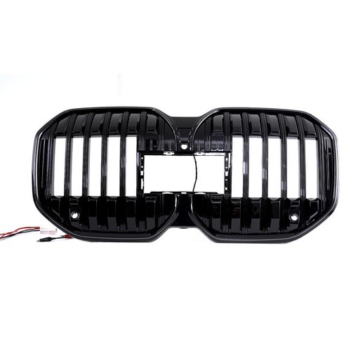 For BMW i7 G70 2023 2024 Gloss Black Front Bumper Kidney Grille W/LED Light New - Picture 11 of 13