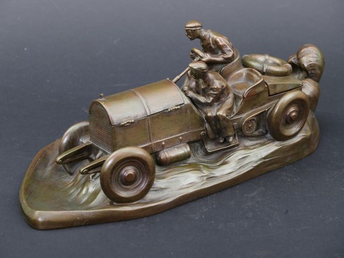 ACCESORIO DE COCHE DE CARRERAS GORDON BENETT 1904 PARA ESCRITORIO DE WMF BELLE EPOQUE - Imagen 2 de 5
