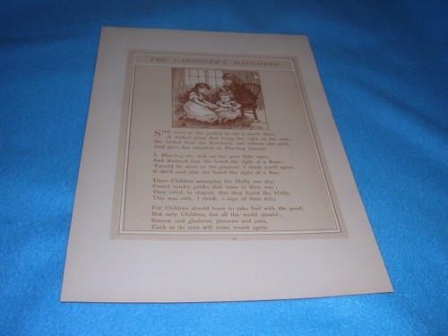 The Gardner's Daughter Poster mit Gedicht auf der Rückseite, ungerahmt und 8 1/2" x 11" - Bild 2 von 2