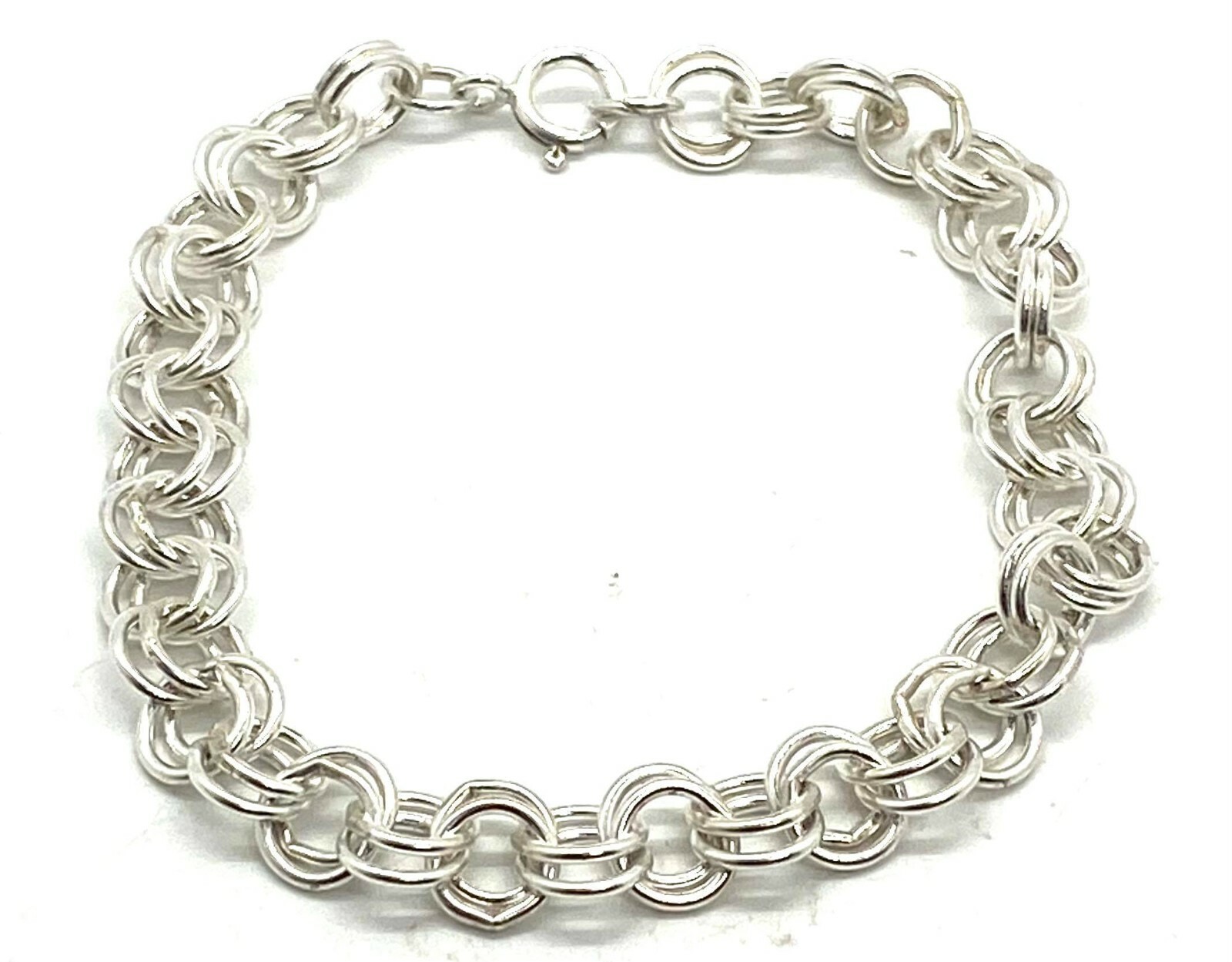 Womens Intricate Sterling Silver 925 Chain Bracelet 7 Inch