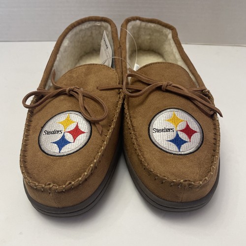 PITTSBURGH STEELERS MOCCASIN SLIPPERS MEN'S FOREVER COLLECTIBLES Size S 7-8 FOCO - Picture 3 of 8
