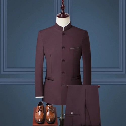 Mens Suits Set (Jacket+Pants) Slim Fit Suits Two Piece Wedding Men Clothing - Picture 10 of 31