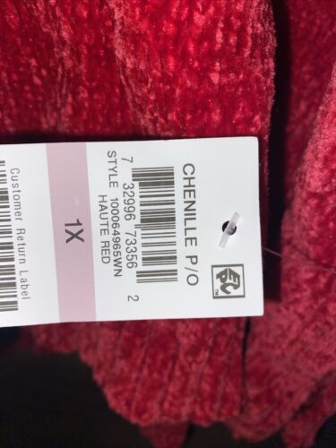 Karen Scott NwT 1X Red Chenille Sweater 🧡 - Picture 7 of 12