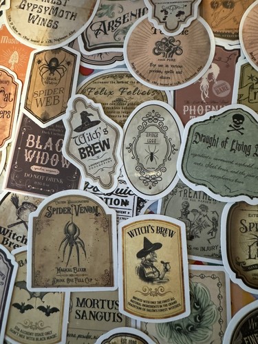 HARRY POTTER HOGWARTS 20 x POTION BOTTLE LABELS DYGON ALLEY LABELS - Picture 5 of 8