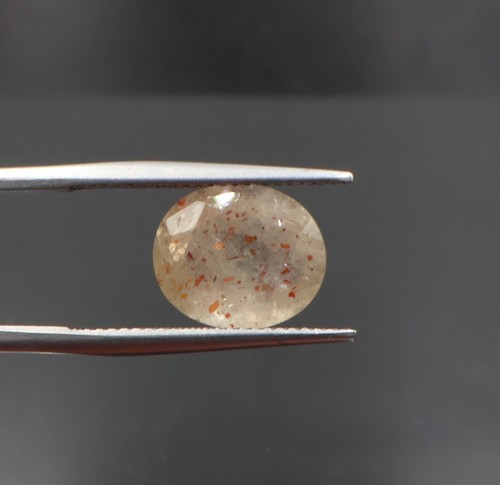 Pietra solare naturale sfaccettata Oregon pietra solare 4,85 cts 12x10 mm pietra solare taglio ovale - Foto 6 di 10