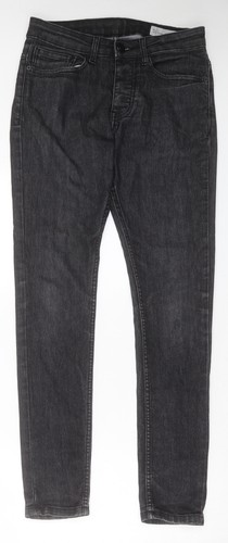 Denim & Co. Skinny Herrenjeans schwarz Baumwolle Größe 30 Zoll L32 in normalem Knopf