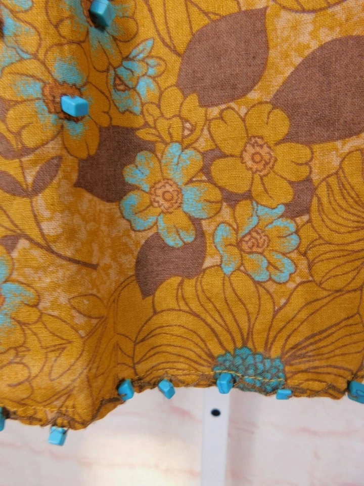 Falda Floral Susan Graver Pequeña Amarillo Azul Boho Foto 4 de 4