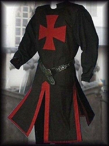 Knights Templar Costume Medieval Tunic Surcoat & Hooded Cape Cloak Reenactment - Picture 10 of 16