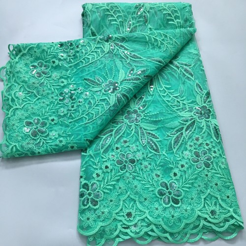 Tela bordada de encaje africano de alta calidad para mujer nigeriana boda encaje Asoebi - Imagen 10 de 31