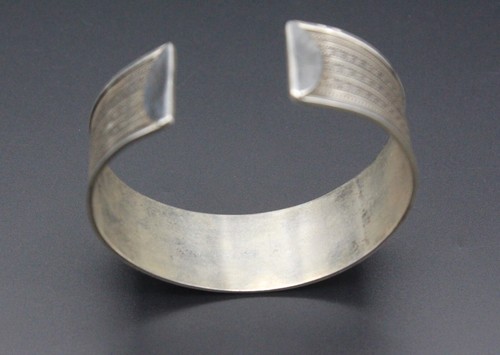 Pulsera de plata de ley 925K, brazalete tallado hecho a mano, brazaletes de plata - Imagen 5 de 11