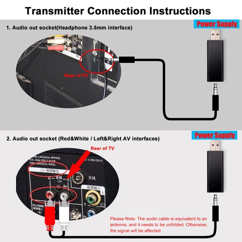 Kabellose Kopfhörer zum Fernsehen mit USB Transmitter Unterstützung FM Radio I9I9 - Bild 5 von 12
