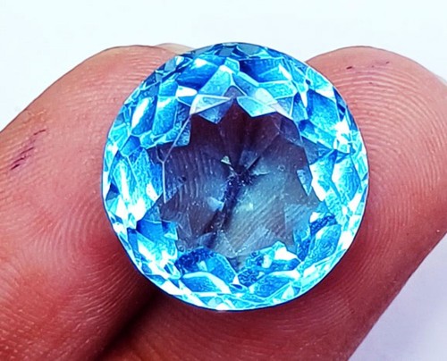 11.00 Ct Certified Aquamarine Round Cut Loose Gemstone With Free Gift - Picture 2 of 7