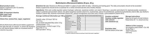 Mivolis Compresse Effervescenti Multivitaminiche - Integratori Alimentari 4 Confezioni x 20 pz - Foto 4 di 4
