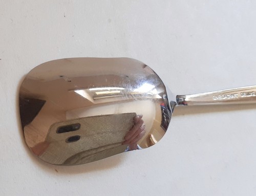 Vtg Oneidacraft Deluxe VANESSA sugar shovel spoon satin stainless 5⅛in 13cm - Picture 9 of 11