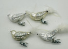 Set of 4 Bird Clip-on Christmas Ornaments 2 White 2 Off White