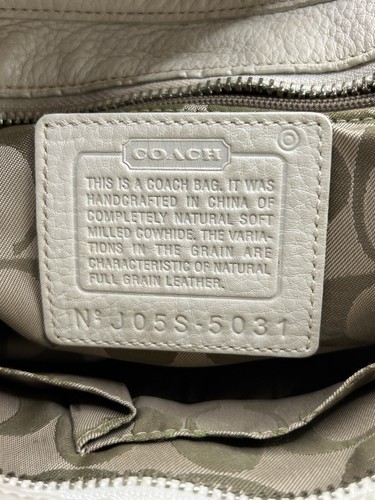 Coach Pebble Cream Leather Satchel with Perforated J05S-5031 - Picture 9 of 9